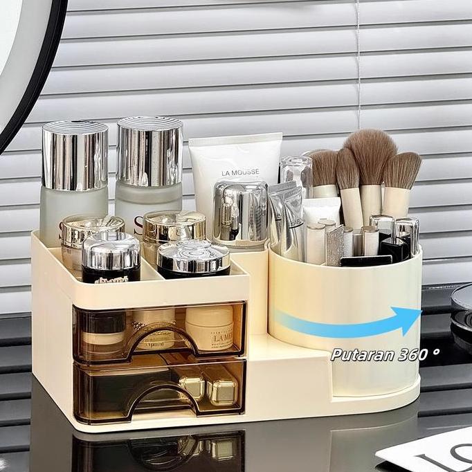 DEFAECO Kotak Penyimpanan Kosmetik Sistem Laci Organizer Kosmetik Multifungsi Tempat Khusus Lipstik 