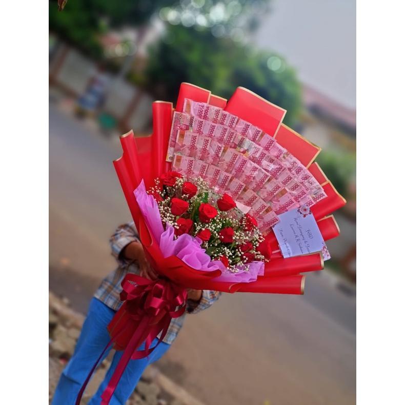 Best Seller Buket Uang Bunga Jumbo Kado Ultah Uang Money Bucket Hadiah Ultah Birthday Buket Besar G1