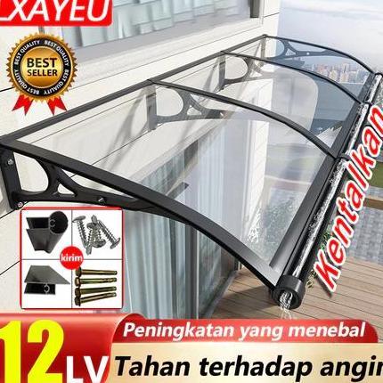 JODHOZ Canopy Kanopi Atap Atap 60*100cm/100*150cm/60*300cm Transparan/Gelap Transparan Tebal Anti ja