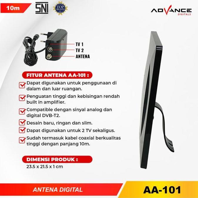 Advance Aa-101 Antena Booster Tv Digital Cocok Untuk Tv Tabung Dan Led Support Indoor & Outdoor Free