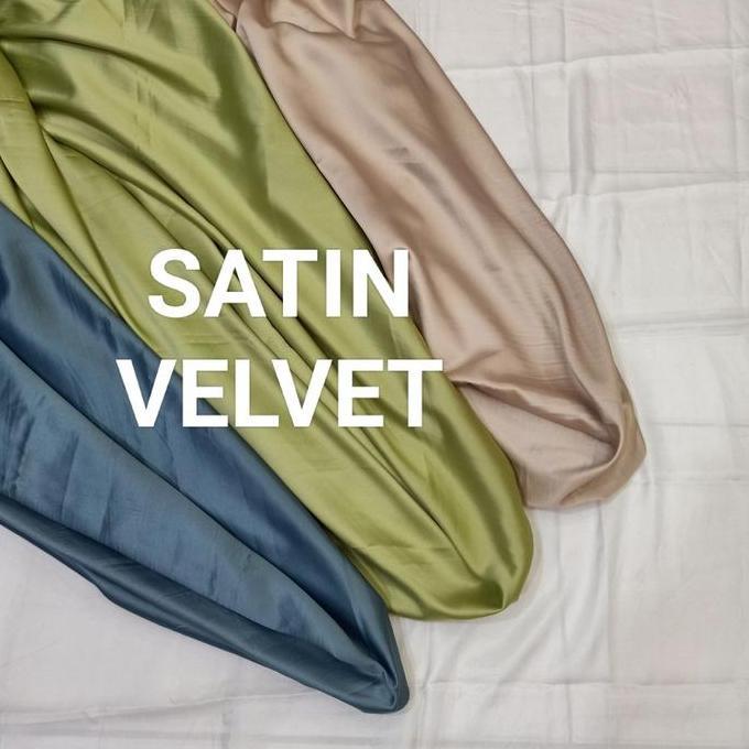Giocare- Kain Polosan Satin Velvet Meteran Untuk Dress Gamis Dan Puring