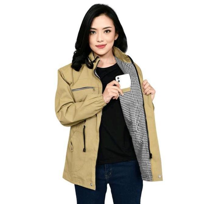 Lansungkirim- Jaket Parka Wanita Canvas Premium Panjang
