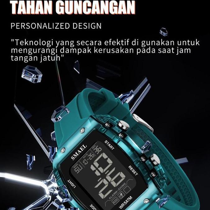 Cloknlok- Jam Tangan Sport Digital Pria Wanita Merk Smael 8108