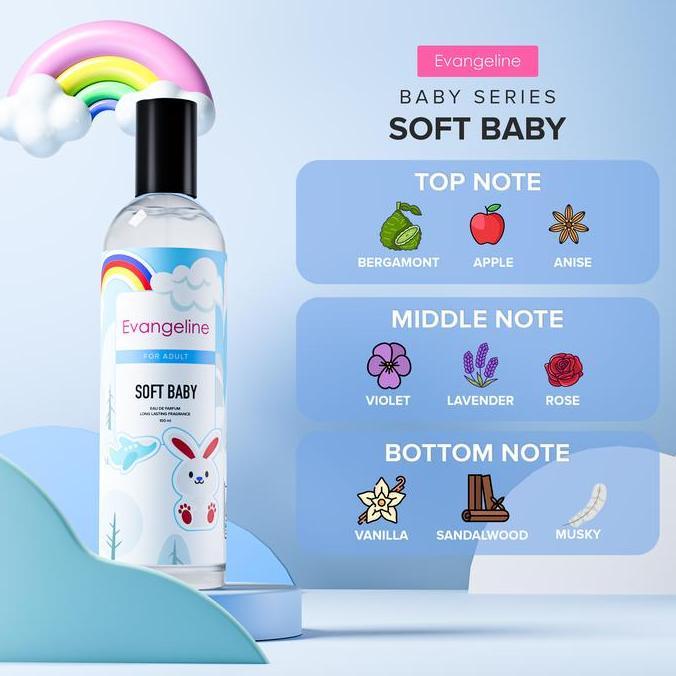 Lansungkirim- NewEvangeline Baby Series - Eau De Parfum 100 Ml | Parfum Wanita Wangi Baby