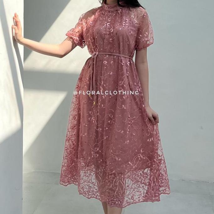 F176 Dress wanita kondangan bridesmaid pesta mewah bahan premium GS
