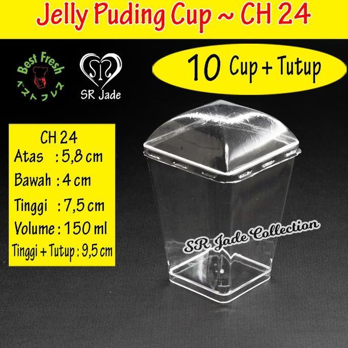 TERLARIS Jelly Cup + Tutup / Gelas Cup Puding CH 7575 CH 40 CH 24 Kotak Bulat gratis ongkir