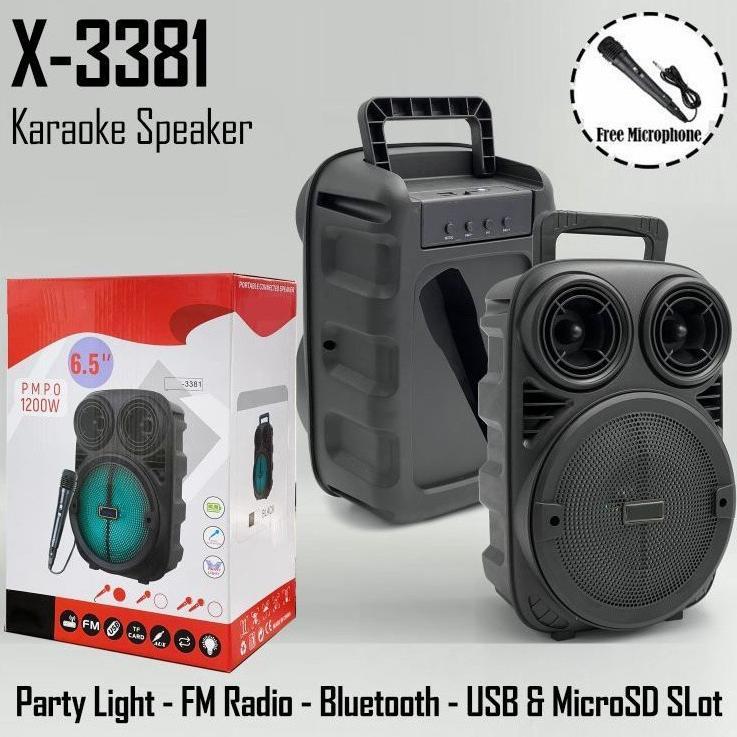 NEW COD SPEAKER BLUETOOTH KARAOKE 6'5 INCH XTM-3381 BONUS MIC KARAOKE X-BASS//SPEAKER SALON AKTIF XT