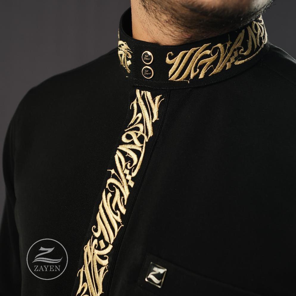 PREMIUM JUBAH SLIMFIT PRIA GAMIS PRIA BORDIR SLIMFIT JUBAH ZAYEN HITAM  JUBAH PRIA MUSLIM JUBBA MODE