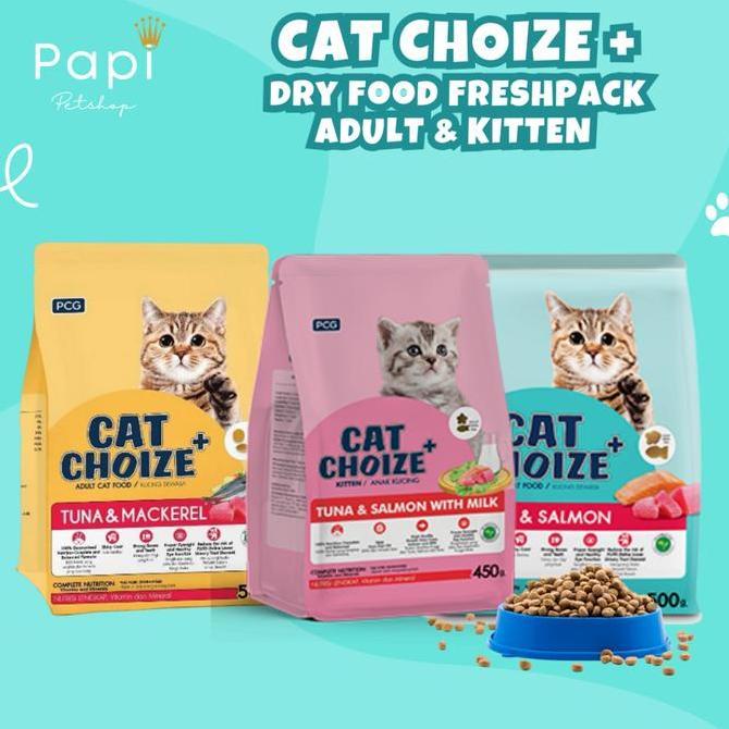 Cat Choize Plus Adult Tuna dan Cat Choize Kitten Tuna & Salmon Kemasan 450 500gr