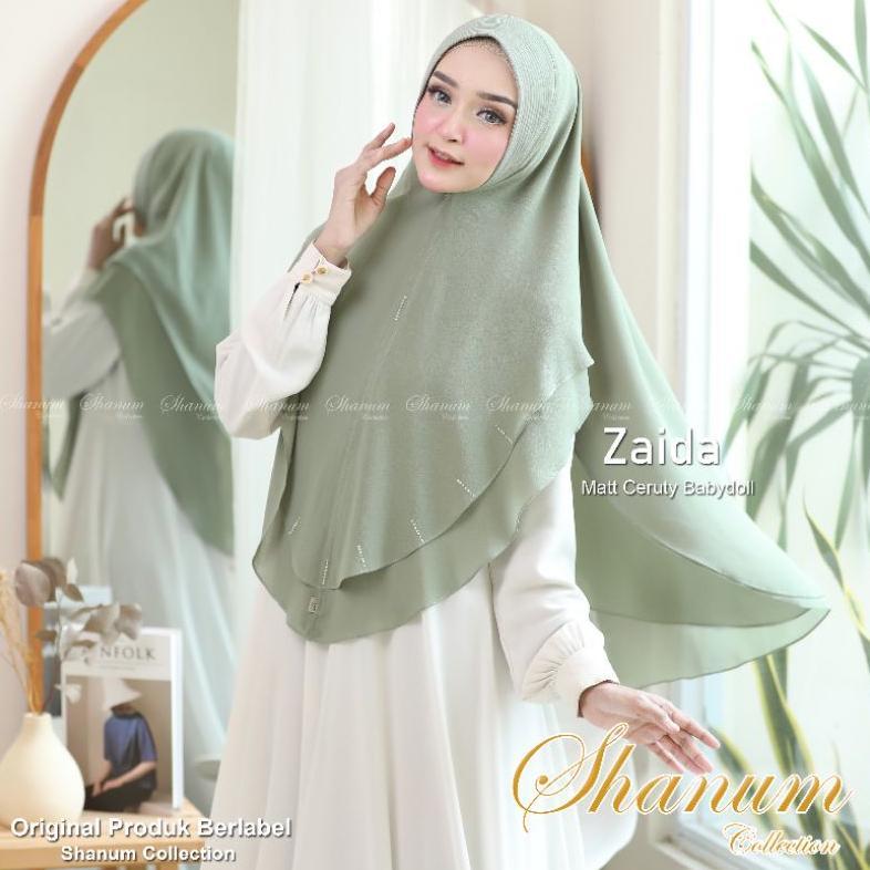 TERLARIS JILBAB SYARI ZAIDA KHIMAR 2 LAYER JUMBO JILBAB SYARI KERUDUNG JUMBO CERUTY BABYDOLL