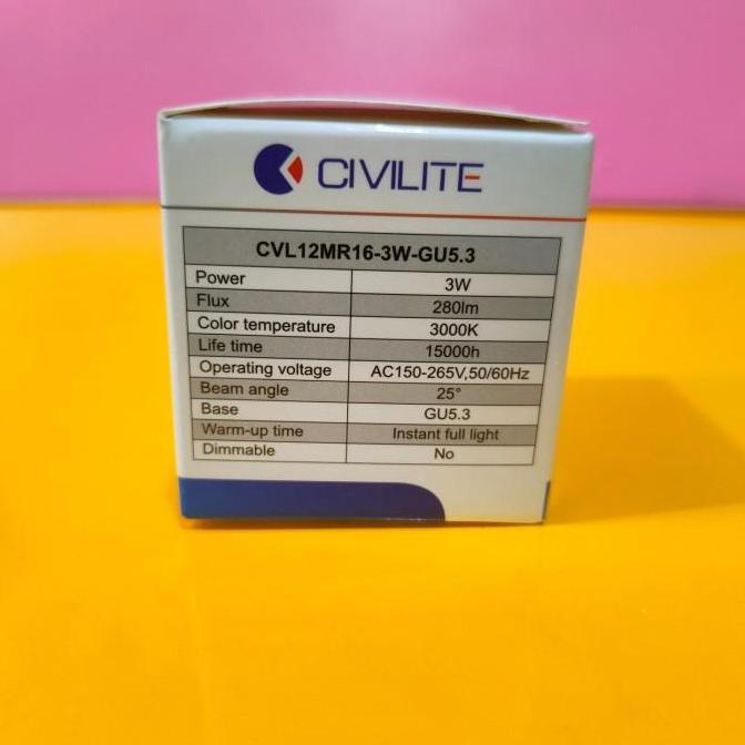 Ready lampu mr16 3w civilite - warnwhite