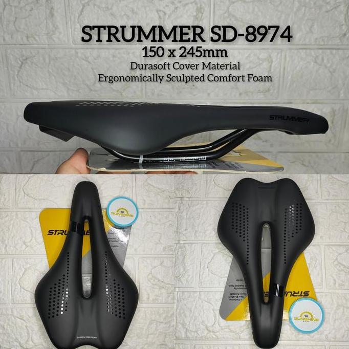 Sadel Sepeda Lipat BMX Minivelo STRUMMER SD 8974 Flat Saddle Empuk
