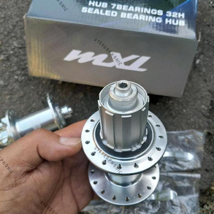 SILVER Hub Freehub MXL 32H 7 BEARING Discbrake Jangkrik Hub SILVER Freehub SILVER Max 11speed Hub OL