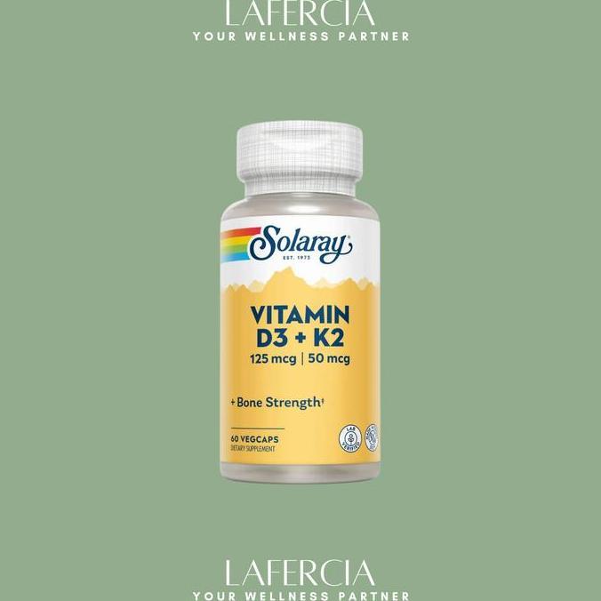 Healthy- Vit D3K2 Solaray Vit D Vitamin D3 + K2, 125 Mcg (5000 Iu) Vegetarian Caps