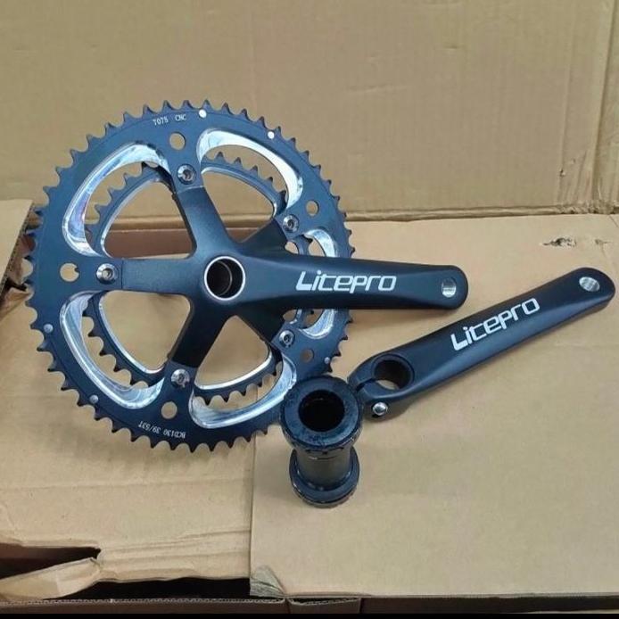 Crank set litePro Double Chainring 53-39T Alloy 7075 Hollowtech 2 included BB nya