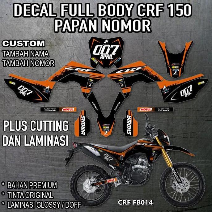 Decal Full Body CRF 150 Papan Nomor