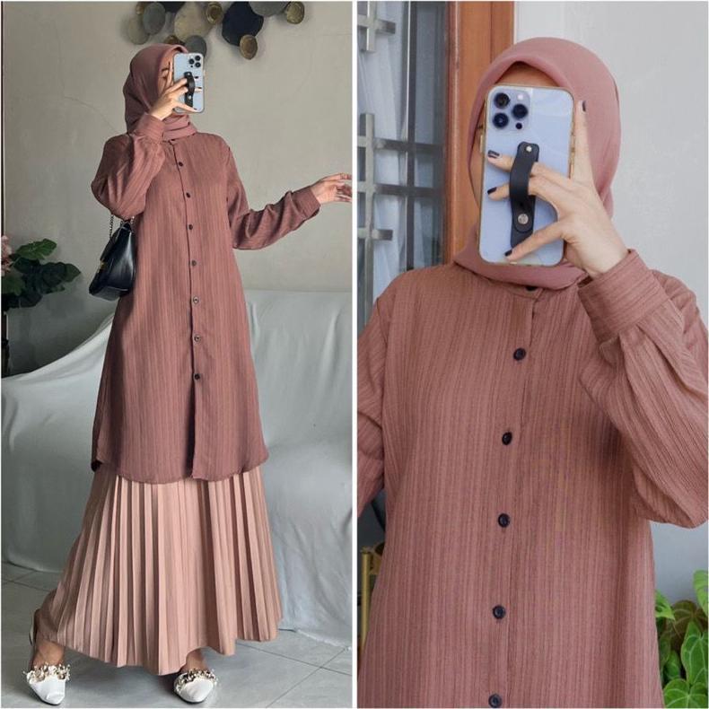 PREMIUM TUNIK POLOS WANITA LADY CRUSH OVERSIZE / TUNIK ZALFA JUMBO