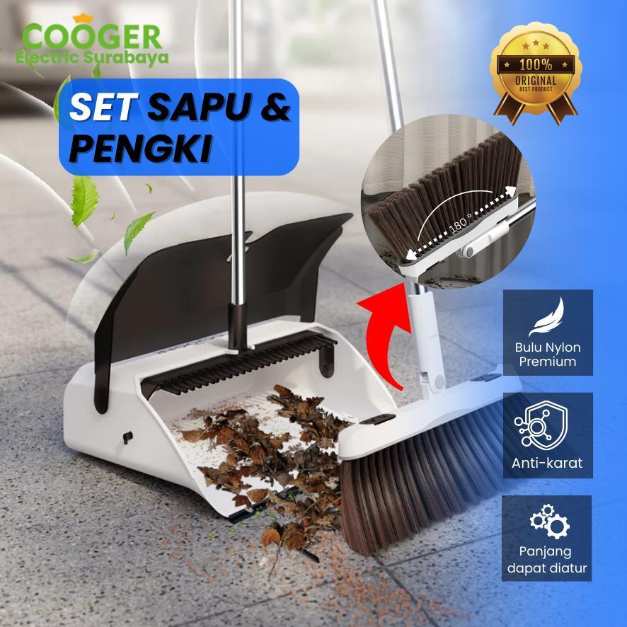 Sapu Pengki 2in1 Multifungsi Broom Set, Desain Mewah, Pengki Lipat Kapasitas Besar, Pembersih Lantai