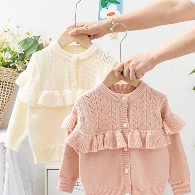 Dreacht- Kardigan Anak Perempuan Tebal  / Sweater Outer Anak Cewek Halus Lembut / Baju Rajut Anak Pe