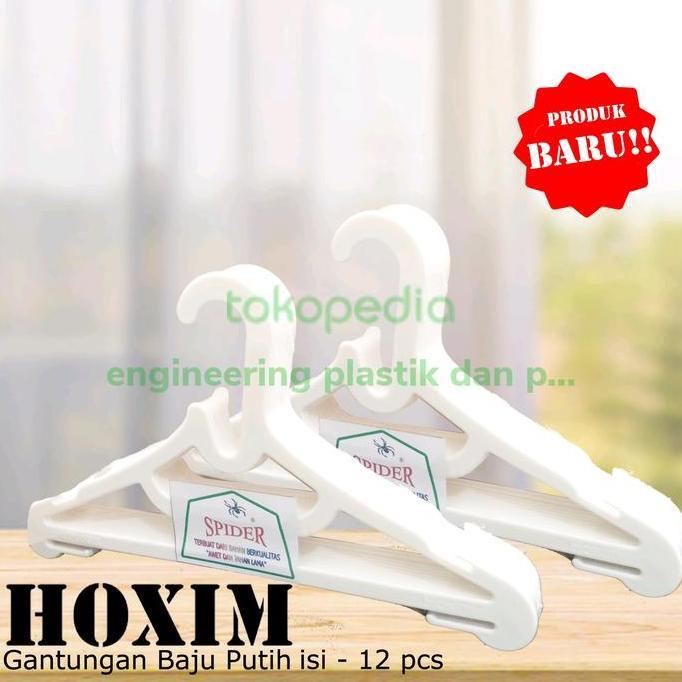 Xfood- Gantungan Baju Putih Plastik | Hanger Plastik | Hoxim Ps Putih