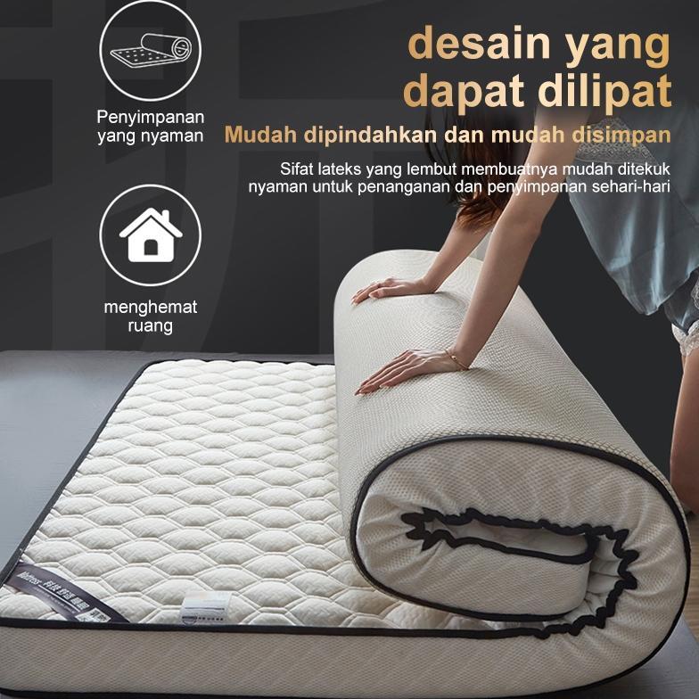 Kasur Lantai Lateks Lipat Estetik Tebal 10Cm Super Empuk Nyaman Ukuran 90X200 120X200 160X200 180X20