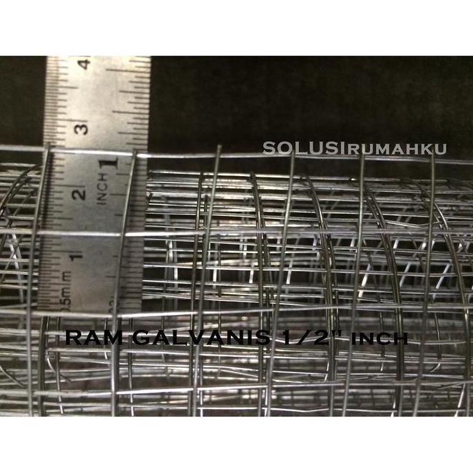 1 Roll Ram Kawat Loket Galvanis 1/2" Silver Kotak 1 Cm Ayak Pasir