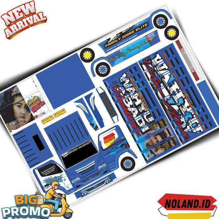 Pola Stiker Miniatur Truk Oleng Panjang 30Cm