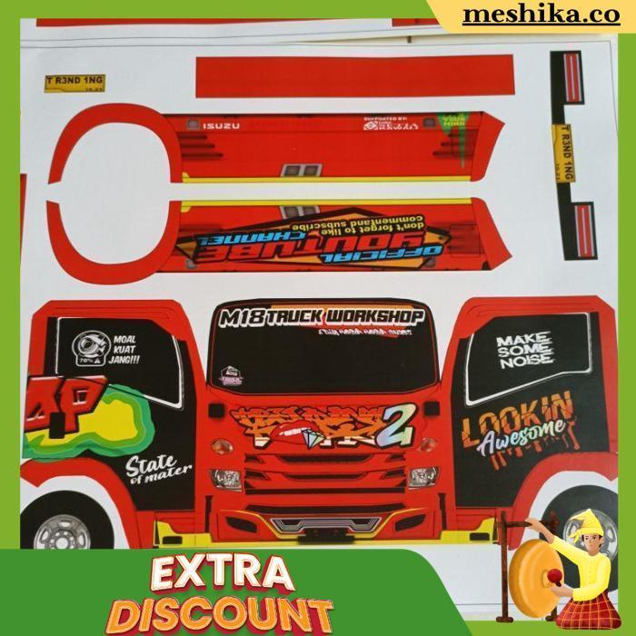 Stiker Pola Miniatur Truk Oleng Wahyu Abadi 02 Terbaru ( Jumbo 45 Cm )