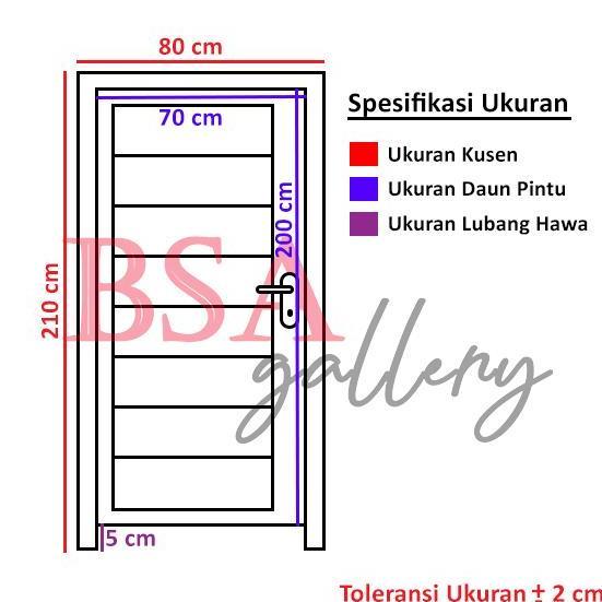Pintu Upvc Kamar Mandi 210X80 Komplit Kusen Kunci Pintu Wc U-Pvc Jayco