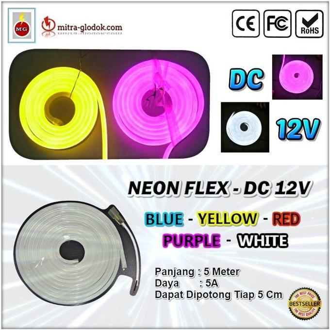 HARGA DISC - NEON FLEX DC 12V - PANJANG 5M | HURUF TIMBUL ADVERTISING - C8