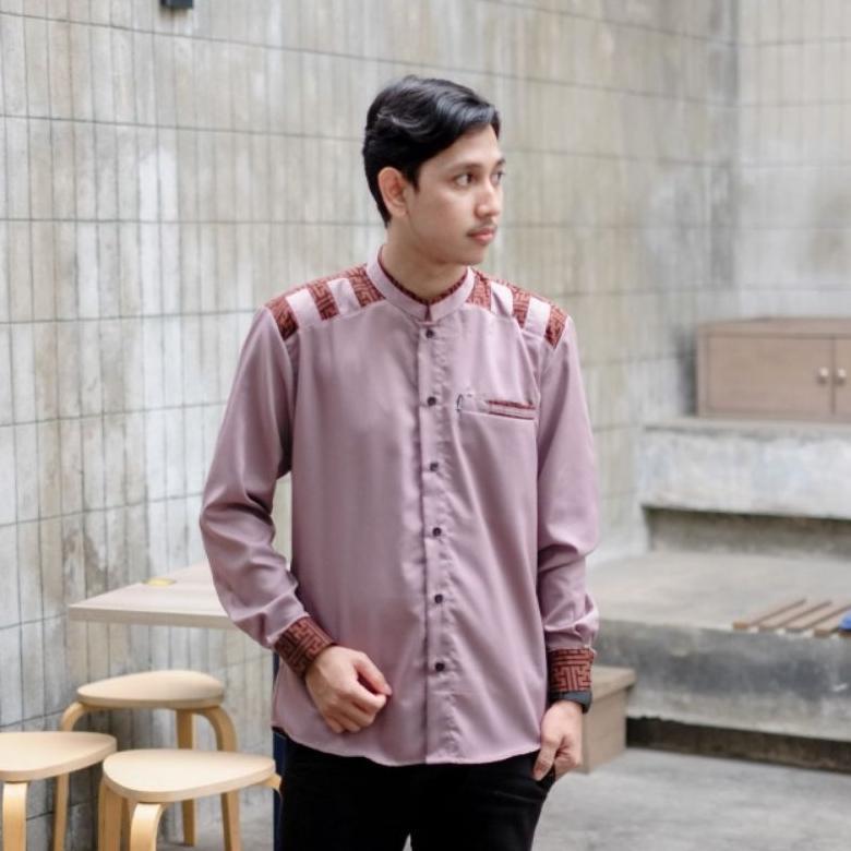 Garansi Baju Koko Pria Lengan Panjang Warna Putih Baju Koko El Rumi Terbaru Koko Kombinasi Batik