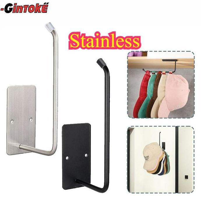 TERLARIS TEMPEL DISPLAY RAK TOPI/GANTUNGAN TOPI DINDING TEMPEL STAINLESS/RAK TOPI DINDING SERBAGUNA/