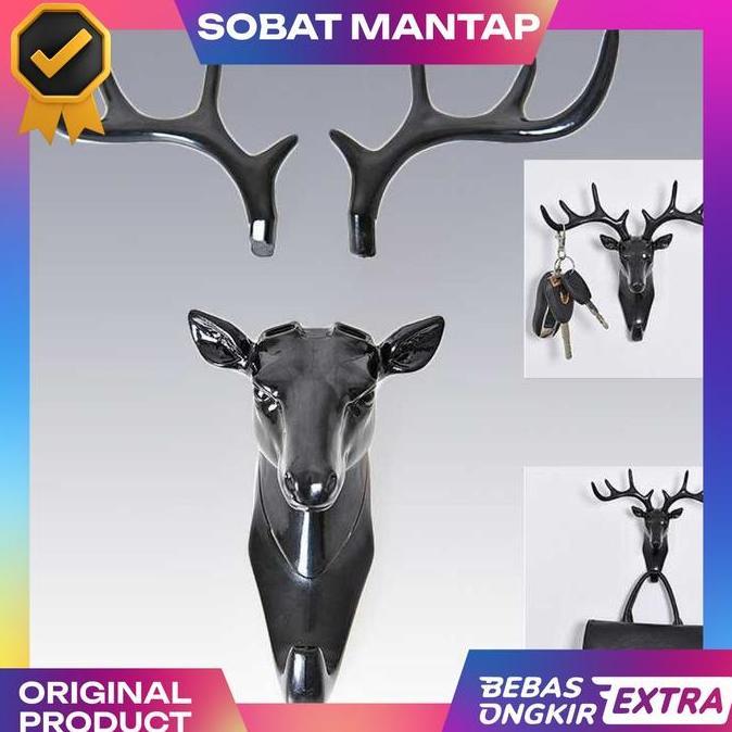 TERLARIS GANTUNGAN DINDING TANDUK RUSA DEER HANGER BAJU KUNCI PAJANGAN GANTUNGAN DINDING MULTIFUNGSI