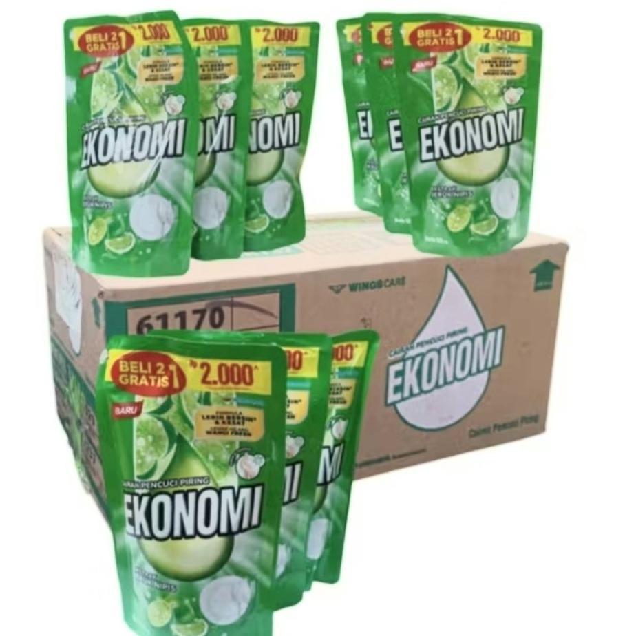 Sabun Liquid Ekonomi, Cairan Pencuci Piring 1 Dus Isi 36 Pcs, Wangi Jeruk Dan Nanas.