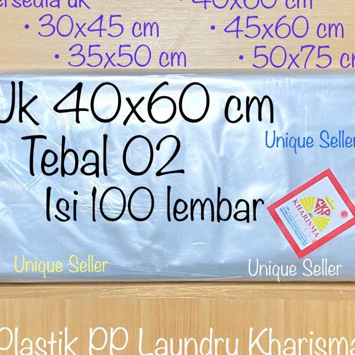 [Isi100] Plastik Laundry Kharisma 40X60 Tebal 02 / Kantong Plastik Pp Uk 40 X 60 X 02 / Plastik Opp 