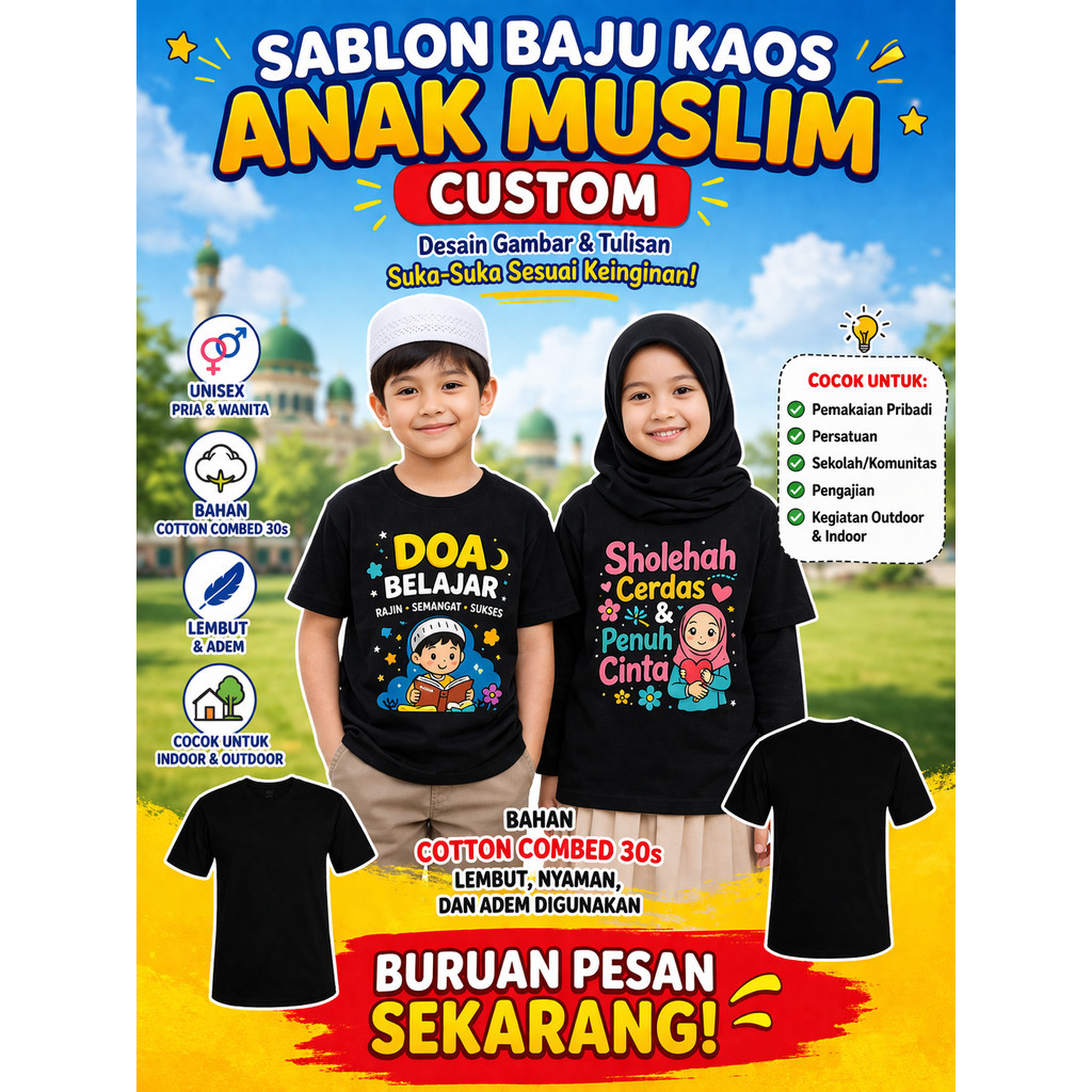 Sablon Kaos| Sablon Baju Kaos Anak Custom Suka-suka
