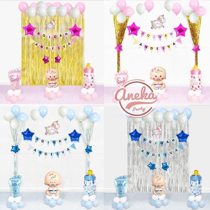 paket dekorasi balon aqiqah / set balon dekorasi tasyakuran aqiqah