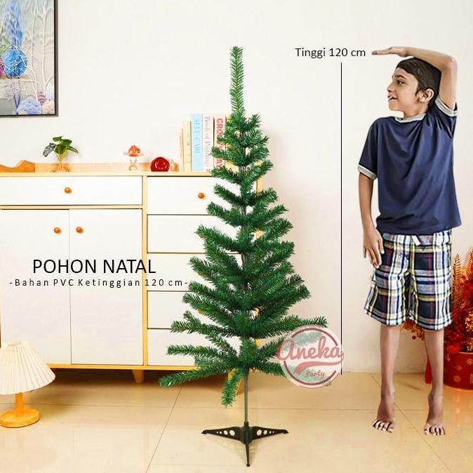 Pohon Natal PVC 120 cm / Pohon Natal Christmas Tree Tinggi 120 cm / Ornamen Hiasan Pohon Natal PVC T