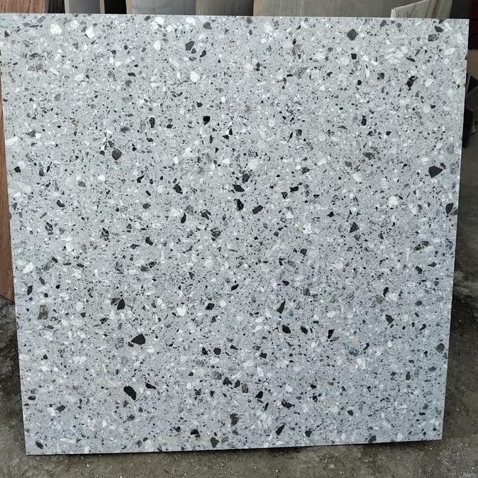 KERAMIK 60X60 TERAZO ABU MATT / TERASSO / BINTIK TERAZZO / teraso pasti murah