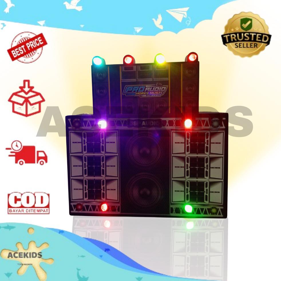 Mainan Anak Sound Horeg Disco Oke Gas Besar dan Mini - Lampu Musik Miniatur Besar Kecil