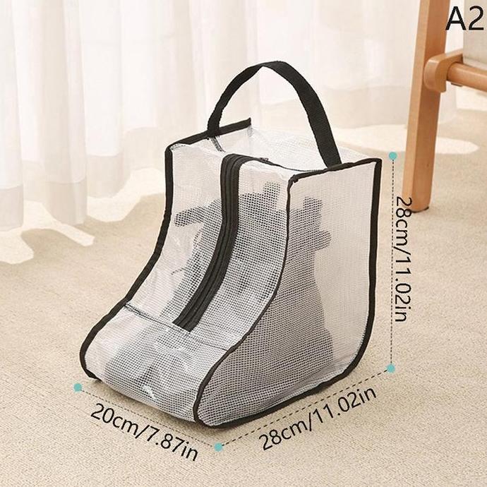 Tas Penyimpanan Boot/Tas Penyimpanan Sepatu/ Transparan Jaring Travel Portabel Sepatu/Tas Resleting 
