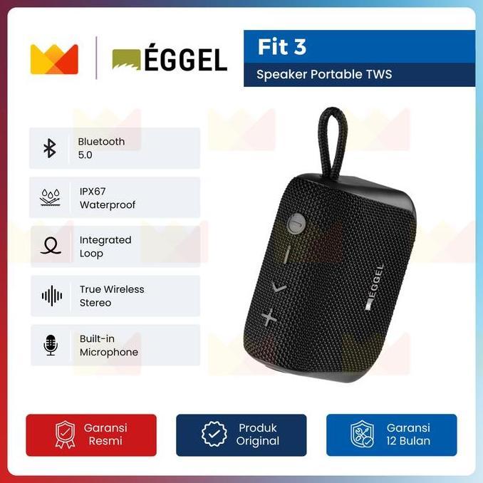 EGGEL Fit 3 Speaker Waterproof Portable Bluetooth Speaker