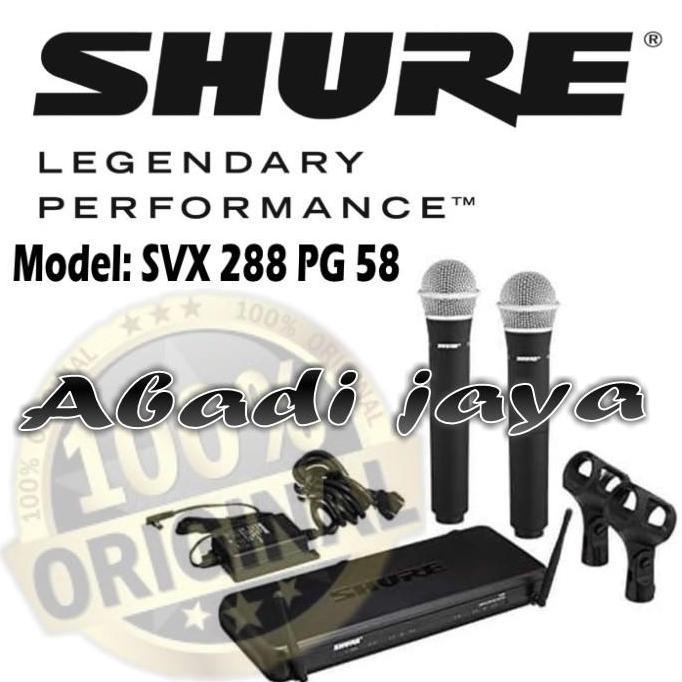 TERLARIS MIC SHURE SVX288 PG58 ORYGINAL SHURE SVX 288 PG 58