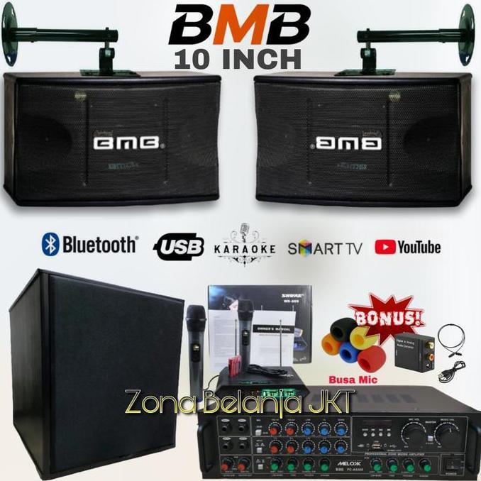 TERLARIS PAKET KARAOKE SOUND SPEAKER BMB 10 INCH + SUBWOOFER 12 INCH