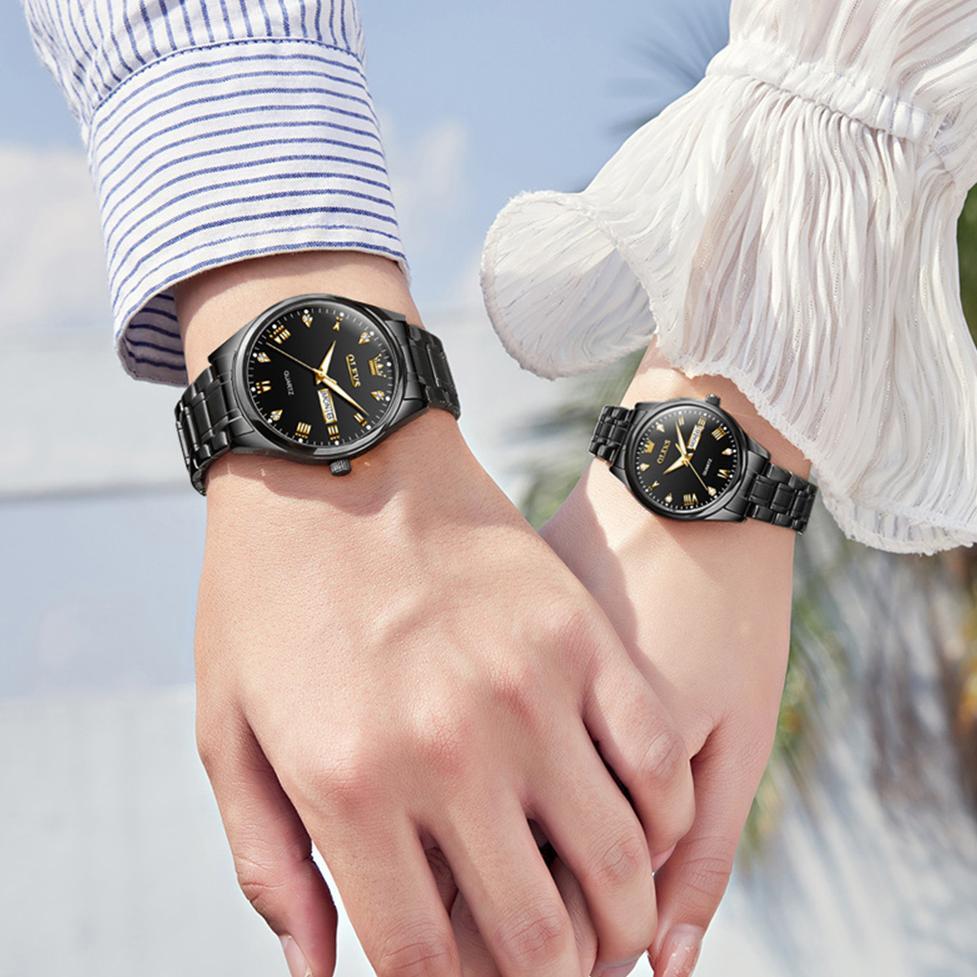 DISKON OLEVS JAM TANGAN COUPLE PASANGAN ORIGINAL ANTI AIR ANALOG WATCH COD