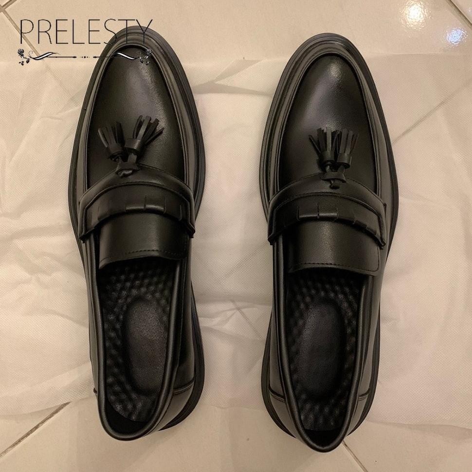 CUCI GUDANG Import Kulit Sapi Asli Modern Gaya Sepatu Pria Tassel Loafer Sepatu Pantofel Santai Form