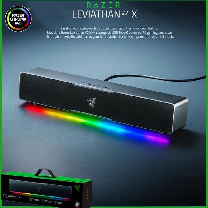 TERLARIS RAZER LEVIATHAN V2 X - COMPACT, USB TYPE C PC SOUNDBAR
