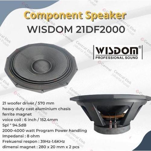 TERLARIS WISDOM SPEAKER KOMPONEN WISDOM 21DF2 21 INCH WOOFER DRIVER 570MM ALUMINIUM COIL 6 INCH 152.