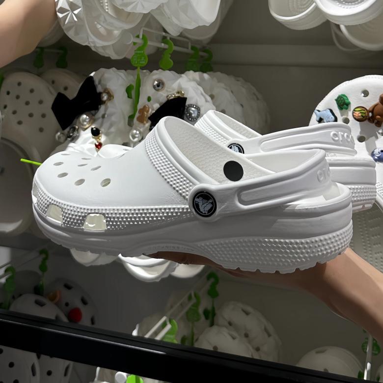 BIG SALE [COD]Sandal Pria Wanita Model Crocs Classic Clog  Anti Air Unisex - Putih