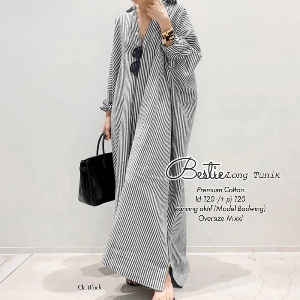 HOT DEALS Bestie Long Tunik/Tunik Korean Style/Tunik Wanita Hijab/Tunik Kekinian/LongTunik Terbaru/T